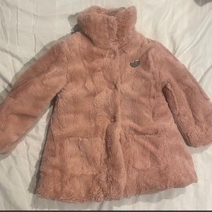 Juicy Couture Pink Faux Fur Toddler Girl Coat Size 3T